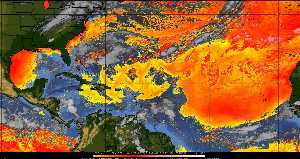 Météo tropicale : Air sec et densité de poussière dans l'air.