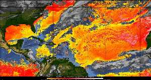 Météo tropicale : Air sec et densité de poussière dans l'air.