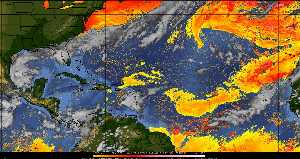 Météo tropicale : Air sec et densité de poussière dans l'air.