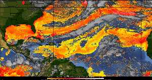Météo tropicale : Air sec et densité de poussière dans l'air.