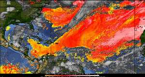Météo tropicale : Air sec et densité de poussière dans l'air.