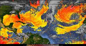 Météo tropicale : Air sec et densité de poussière dans l'air.