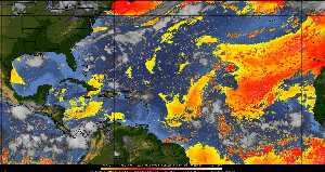 Météo tropicale : Air sec et densité de poussière dans l'air.