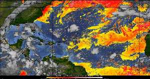 Météo tropicale : Air sec et densité de poussière dans l'air.
