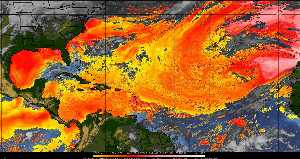 Météo tropicale : Air sec et densité de poussière dans l'air.