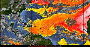 Météo tropicale : Air sec et densité de poussière dans l'air.