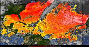 Météo tropicale : Air sec et densité de poussière dans l'air.