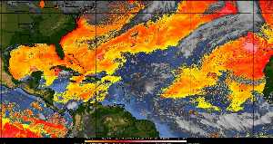 Météo tropicale : Air sec et densité de poussière dans l'air.