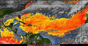 Météo tropicale : Air sec et densité de poussière dans l'air.