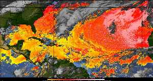 Météo tropicale : Air sec et densité de poussière dans l'air.