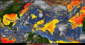 Météo tropicale : Air sec et densité de poussière dans l'air.