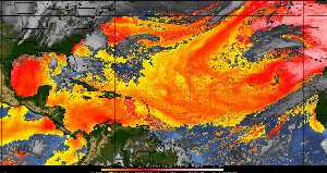 Météo tropicale : Air sec et densité de poussière dans l'air.