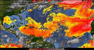 Météo tropicale : Air sec et densité de poussière dans l'air.
