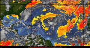 Météo tropicale : Air sec et densité de poussière dans l'air.