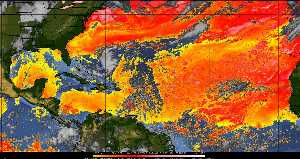 Météo tropicale : Air sec et densité de poussière dans l'air.