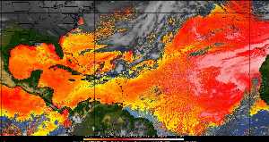 Météo tropicale : Air sec et densité de poussière dans l'air.