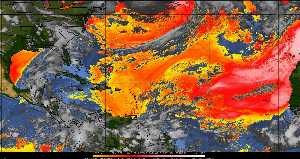 Météo tropicale : Air sec et densité de poussière dans l'air.