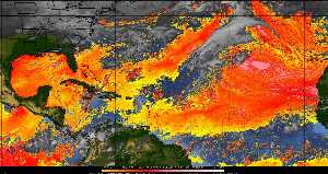 Météo tropicale : Air sec et densité de poussière dans l'air.