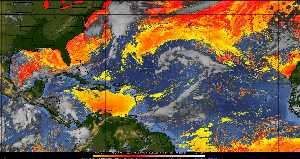 Météo tropicale : Air sec et densité de poussière dans l'air.