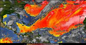 Météo tropicale : Air sec et densité de poussière dans l'air.