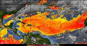 Météo tropicale : Air sec et densité de poussière dans l'air.