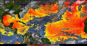 Météo tropicale : Air sec et densité de poussière dans l'air.
