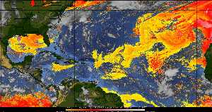 Météo tropicale : Air sec et densité de poussière dans l'air.