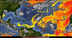 Météo tropicale : Air sec et densité de poussière dans l'air.