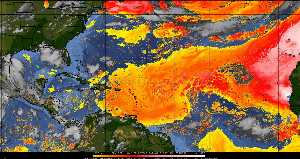 Météo tropicale : Air sec et densité de poussière dans l'air.