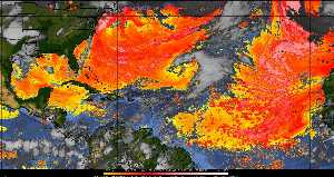 Météo tropicale : Air sec et densité de poussière dans l'air.