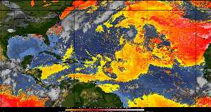 Météo tropicale : Air sec et densité de poussière dans l'air.