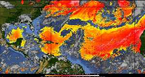 Météo tropicale : Air sec et densité de poussière dans l'air.