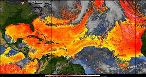 Météo tropicale : Air sec et densité de poussière dans l'air.