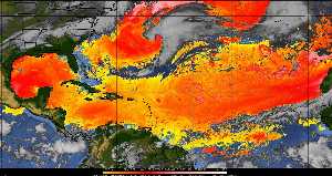 Météo tropicale : Air sec et densité de poussière dans l'air.