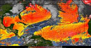 Météo tropicale : Air sec et densité de poussière dans l'air.