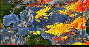 Météo tropicale : Air sec et densité de poussière dans l'air.