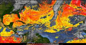 Météo tropicale : Air sec et densité de poussière dans l'air.