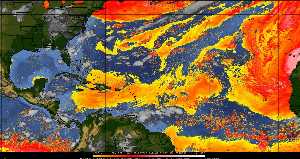 Météo tropicale : Air sec et densité de poussière dans l'air.