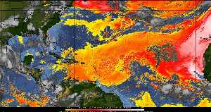 Météo tropicale : Air sec et densité de poussière dans l'air.