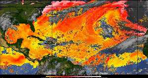 Météo tropicale : Air sec et densité de poussière dans l'air.