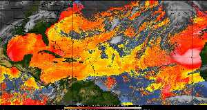 Météo tropicale : Air sec et densité de poussière dans l'air.