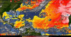Météo tropicale : Air sec et densité de poussière dans l'air.