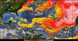 Météo tropicale : Air sec et densité de poussière dans l'air.