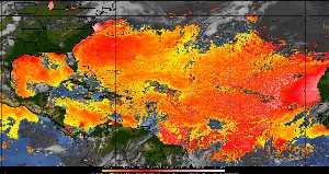 Météo tropicale : Air sec et densité de poussière dans l'air.