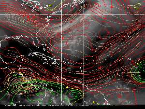 Météo tropicale : Carte des vents de cisaillement.