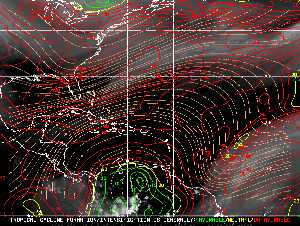 Météo tropicale : Carte des vents de cisaillement.
