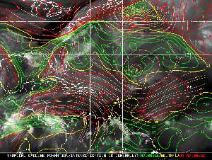 Météo tropicale : Carte des vents de cisaillement.