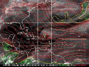 Météo tropicale : Carte des vents de cisaillement.
