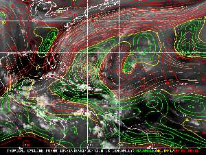 Météo tropicale : Carte des vents de cisaillement.