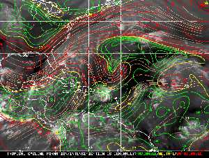 Météo tropicale : Carte des vents de cisaillement.